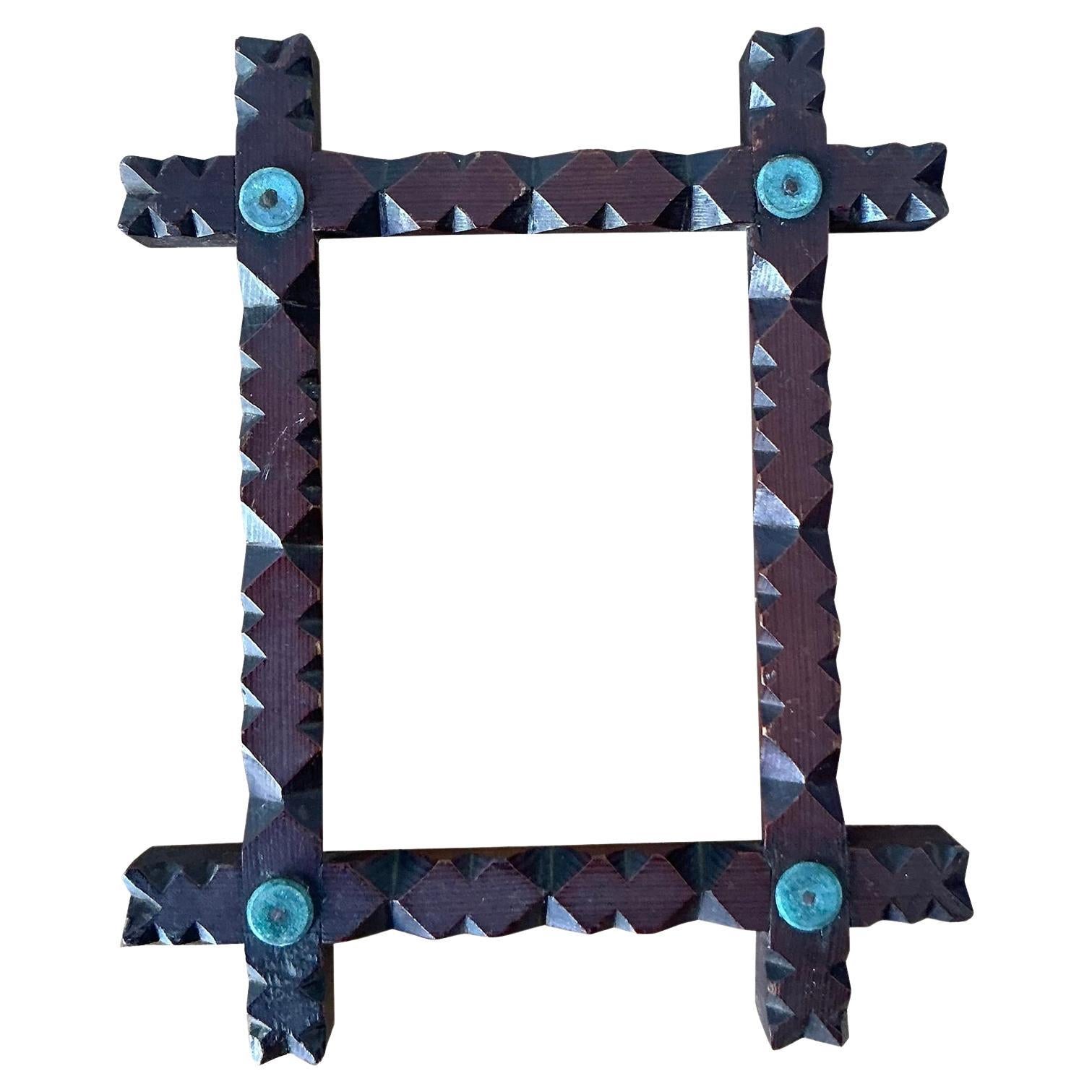 Vintage Boho Tramp Art Frame