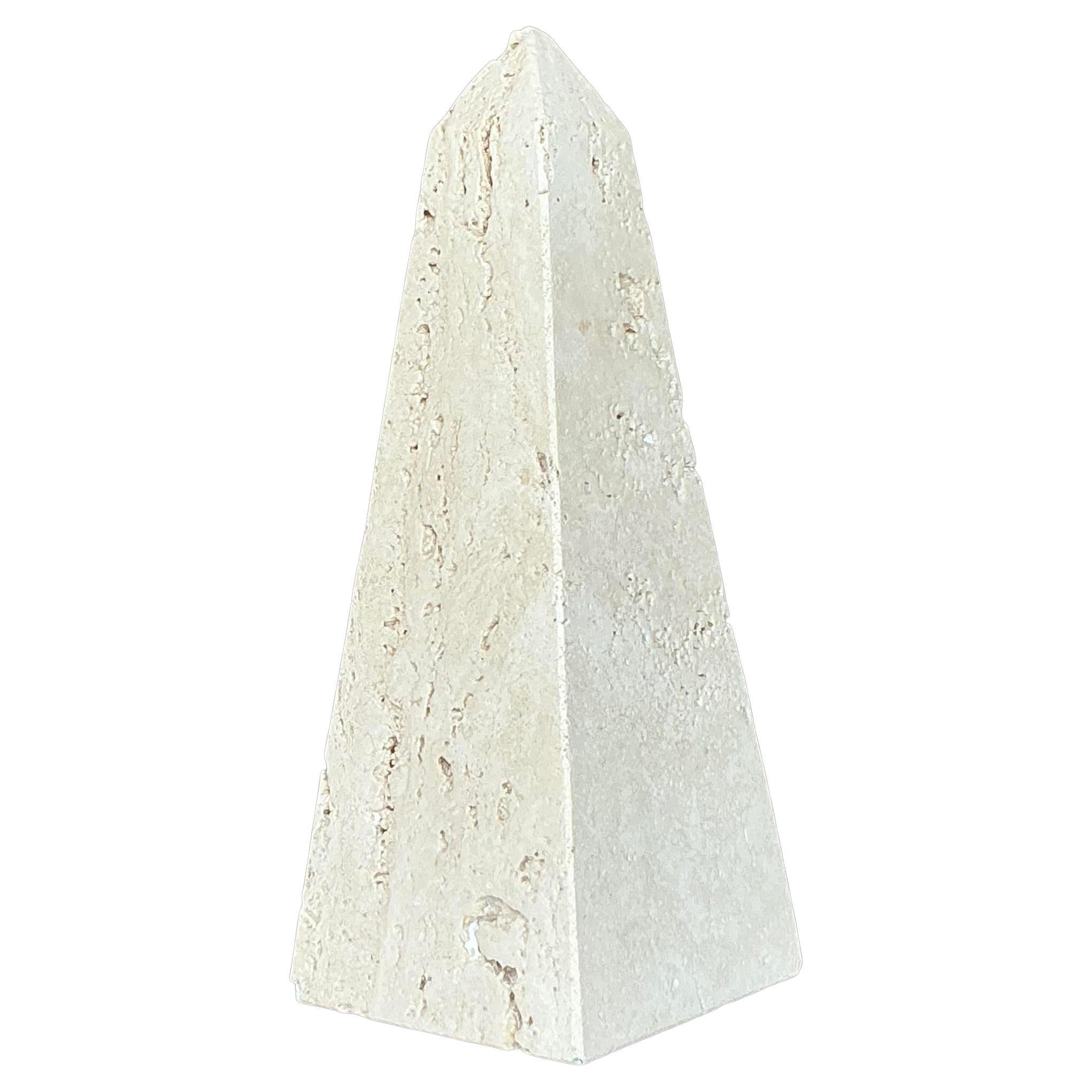 Vintage Boho Travertine Obelisk for Raymor