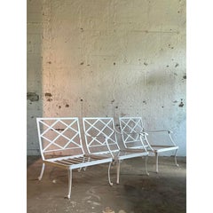 Vintage Boho Trellis Lounge Slipper Chair After Brown Jordan