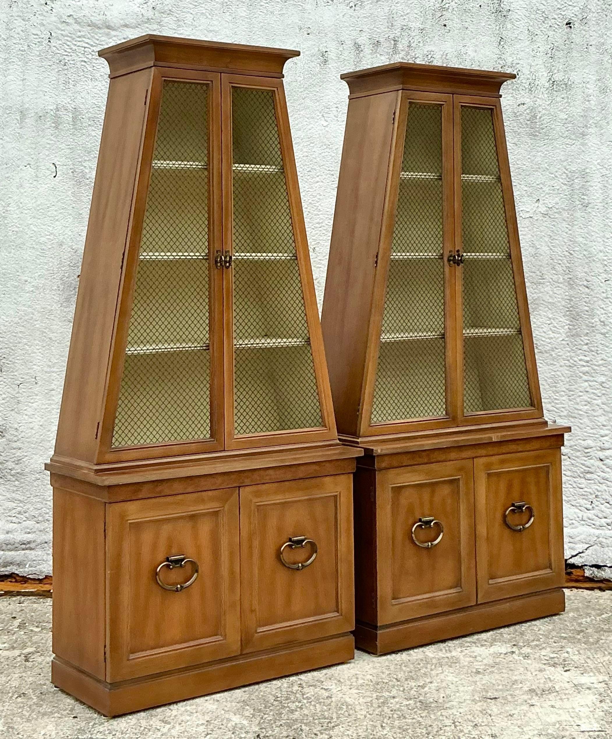 Vintage Boho Triangle Etagere - a Pair 1