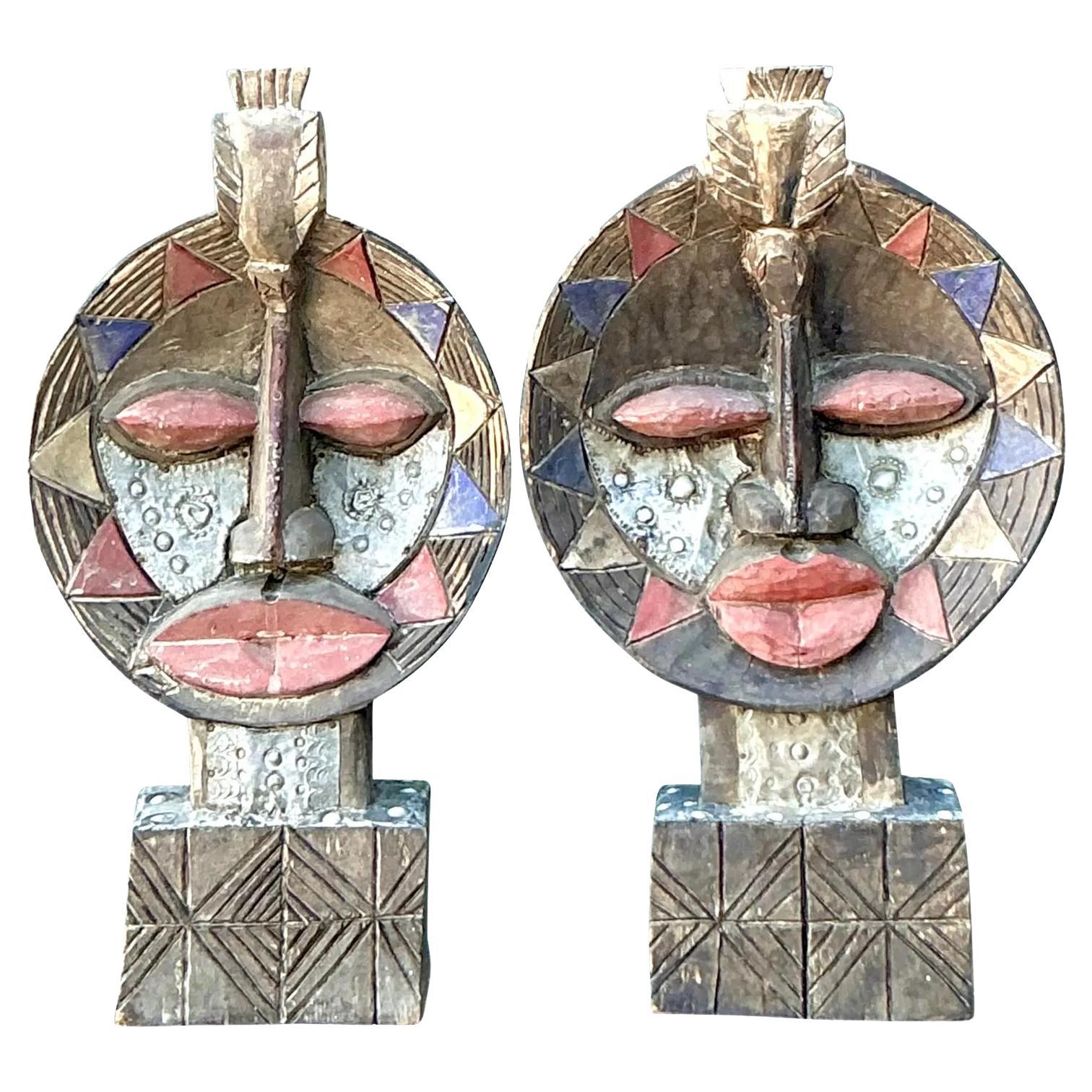 Masques Vintage Boho Tribal - Lot de 2