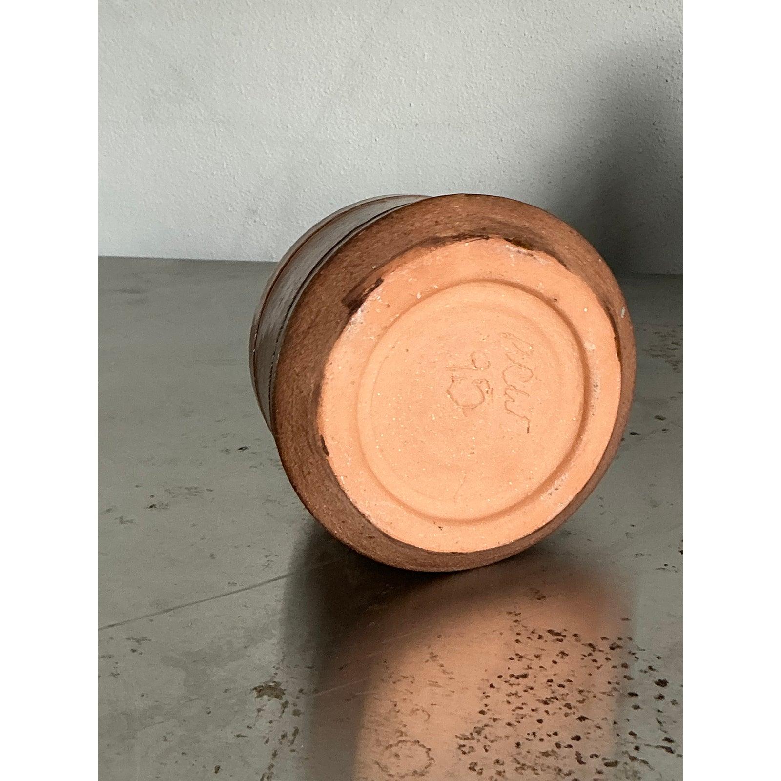Cotto Trio di vasi Studio Pottery in stile bohémien d'epoca in vendita