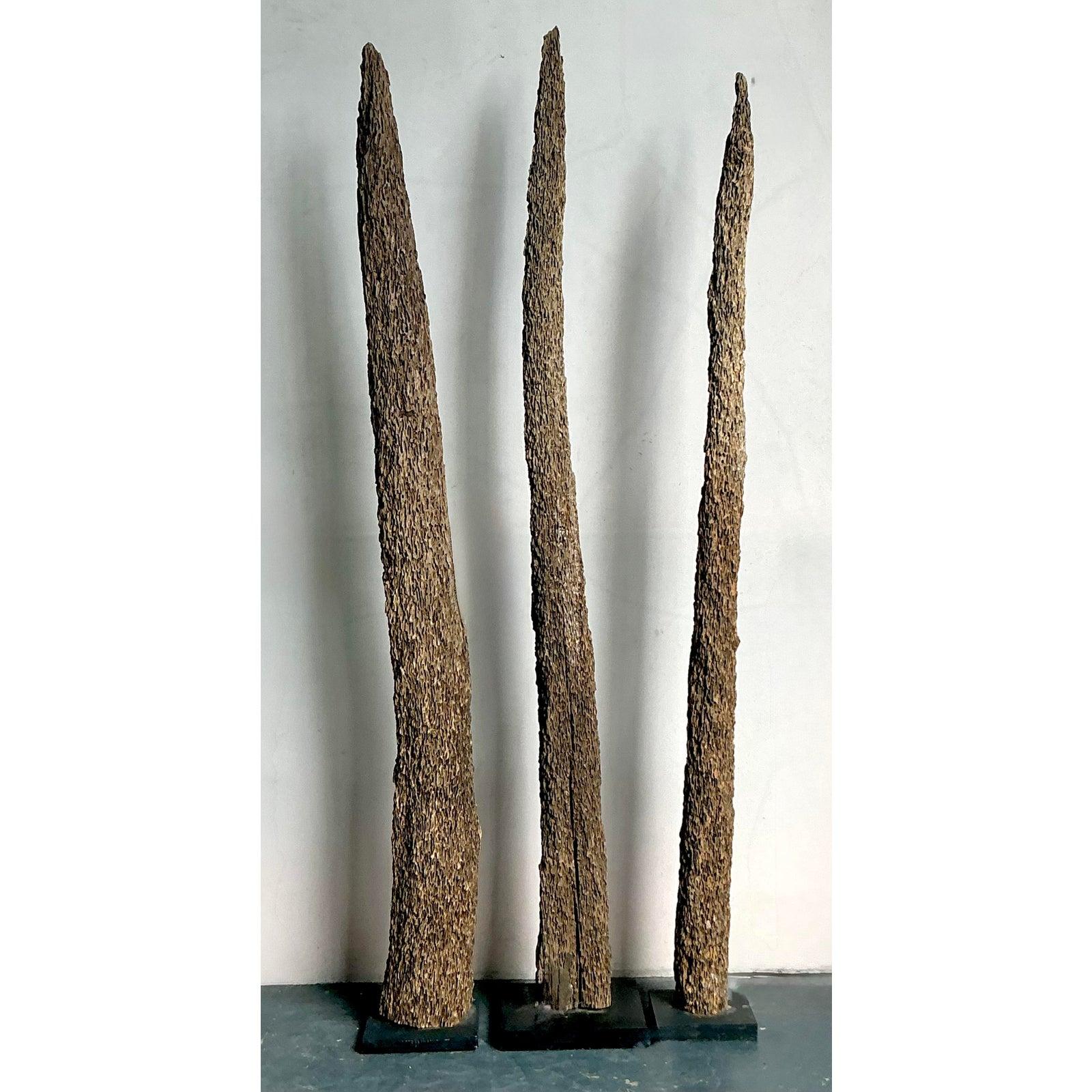 Trio di totem vintage in stile boho In condizioni buone in vendita a West Palm Beach, FL