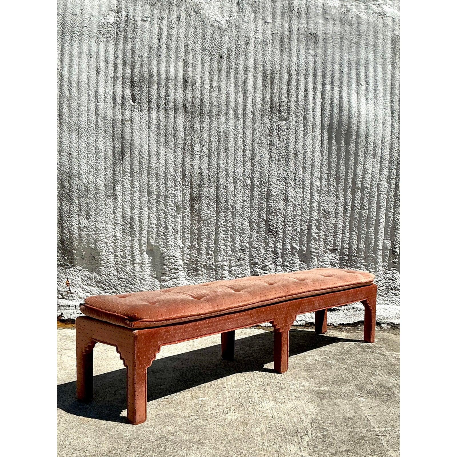 Banc Vintage Boho Tufted Extra Long en vente 4