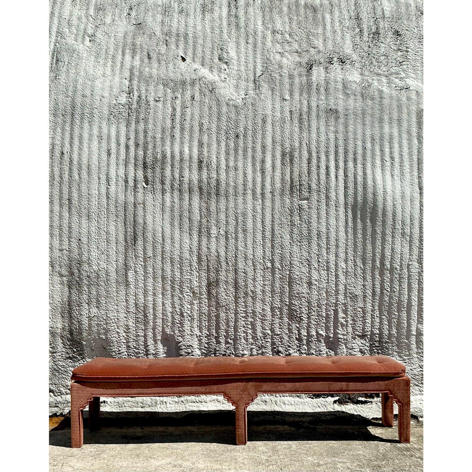 Américain Banc Vintage Boho Tufted Extra Long en vente