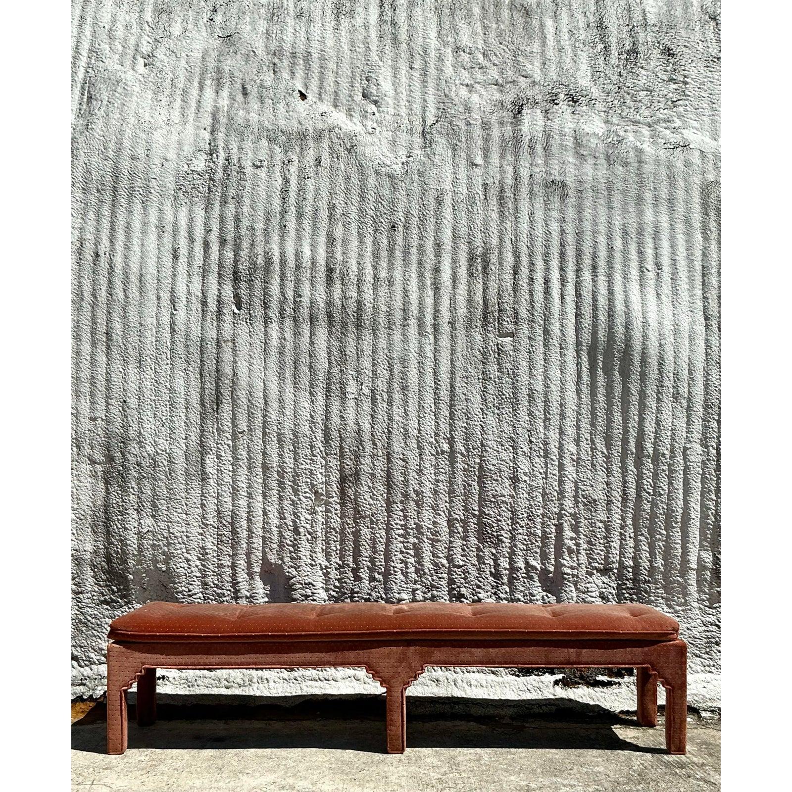 20ième siècle Banc Vintage Boho Tufted Extra Long en vente