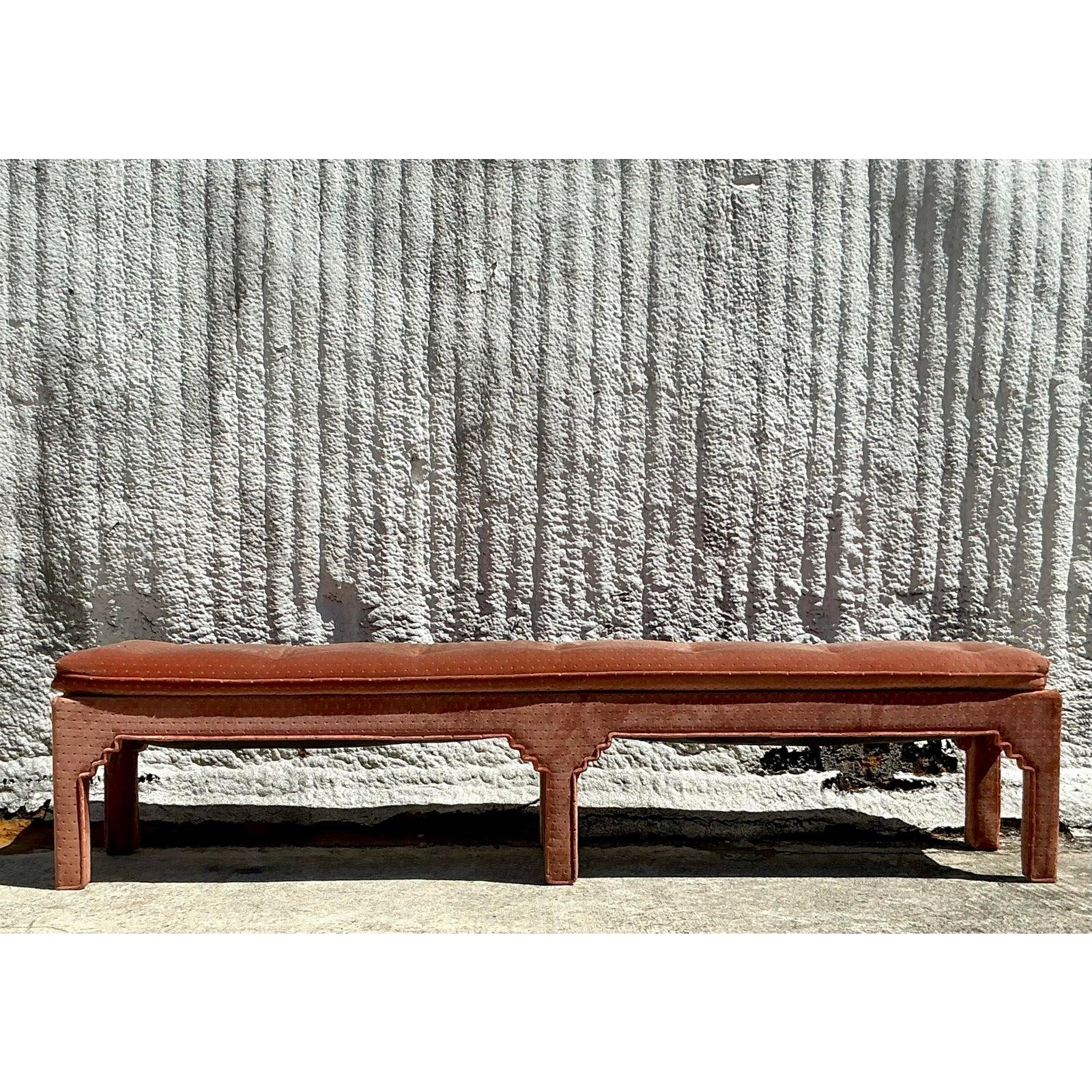 Tissu Banc Vintage Boho Tufted Extra Long en vente