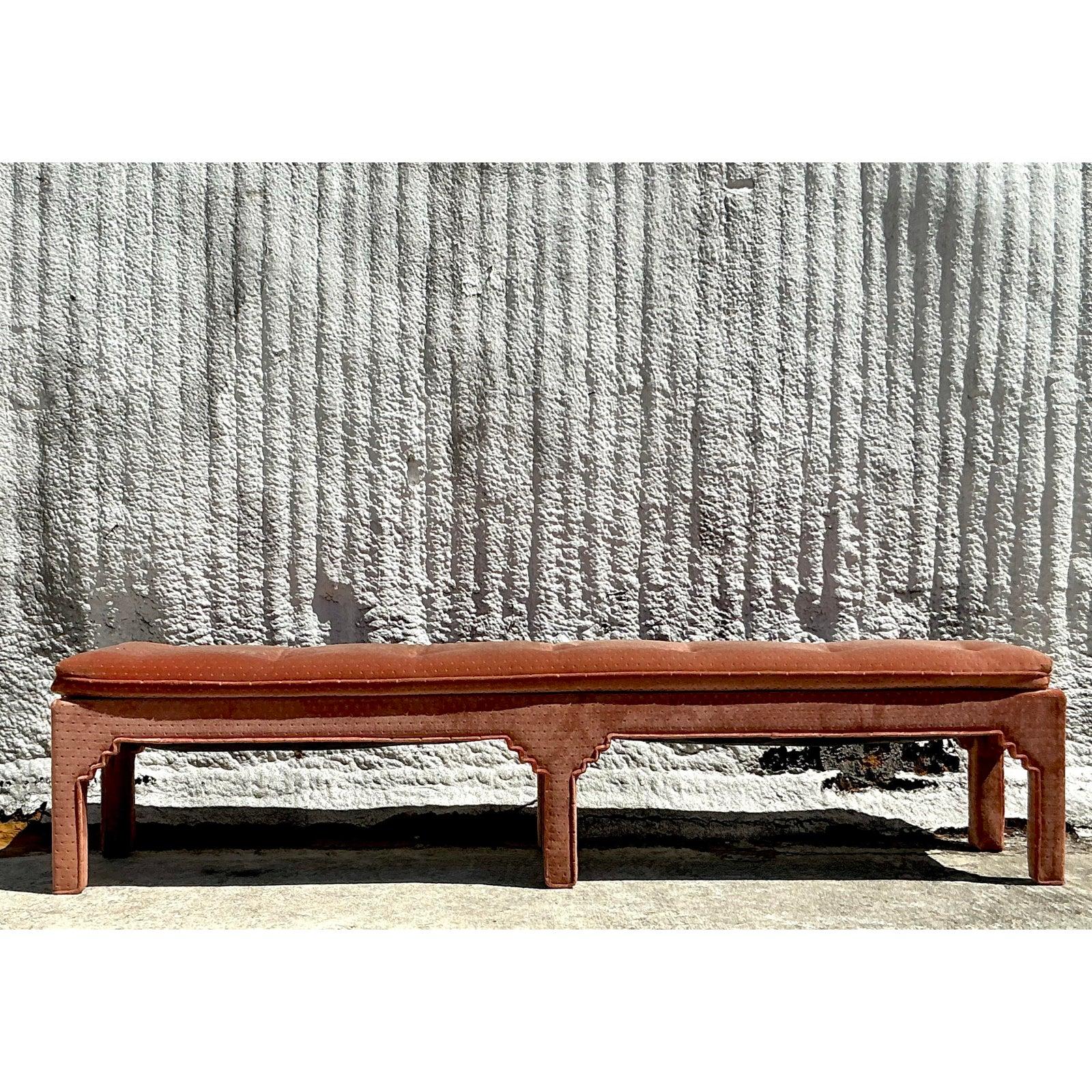 Banc Vintage Boho Tufted Extra Long en vente 1