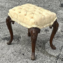 Vintage Boho Tufted Low Stool