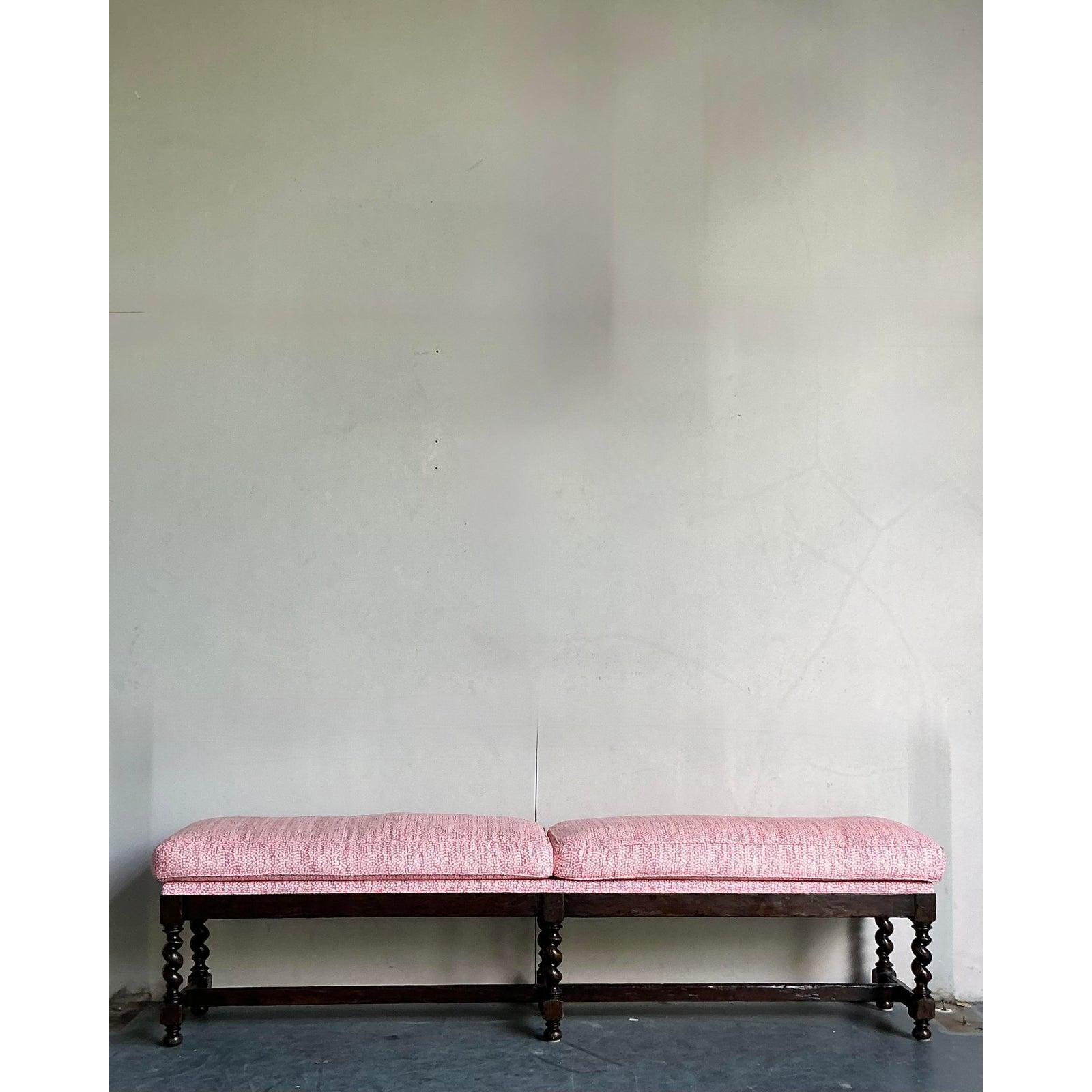 Banco Vintage Boho de Madera Torneada siglo XX en venta