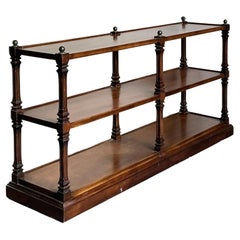 Vintage Boho Turned Wood Low Etagere