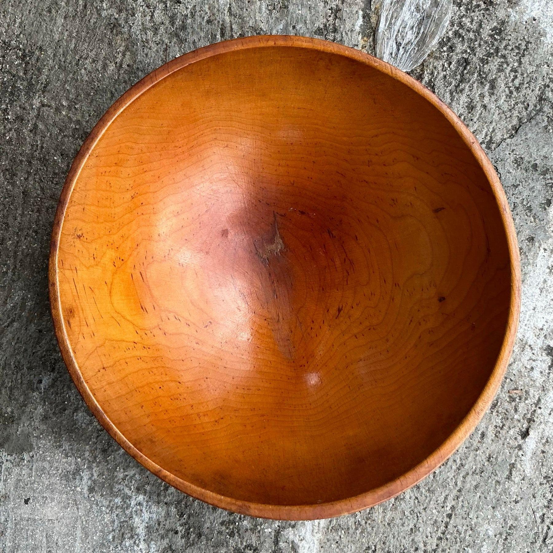 Rustique Saladier Vintage Boho en Wood Wood tourné en vente