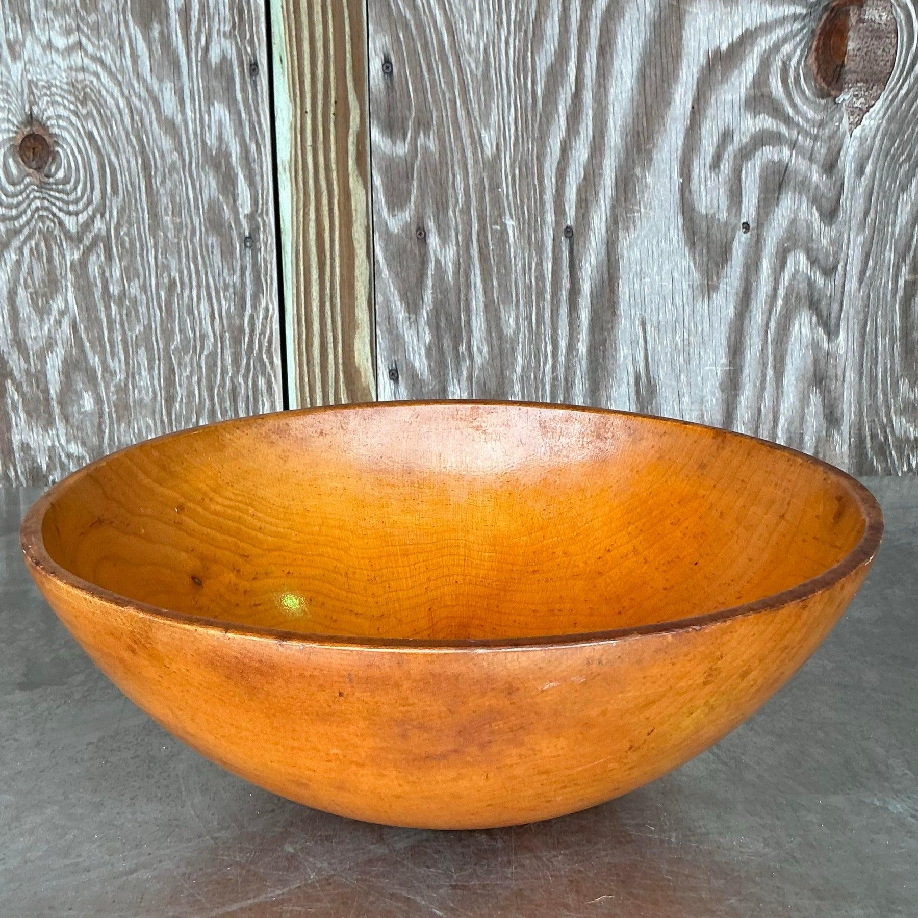 Américain Saladier Vintage Boho en Wood Wood tourné en vente
