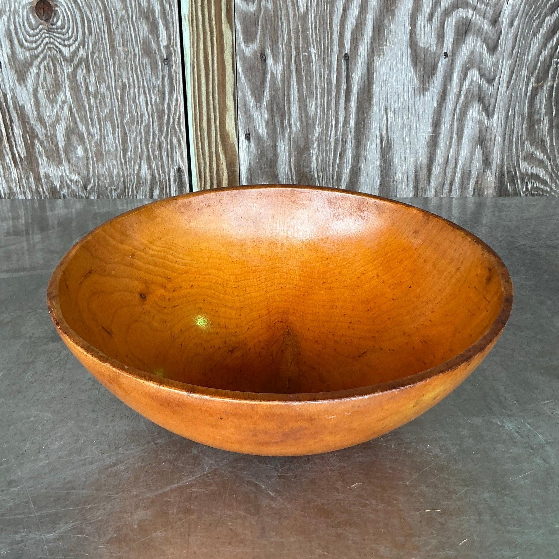 Saladier Vintage Boho en Wood Wood tourné Bon état - En vente à west palm beach, FL
