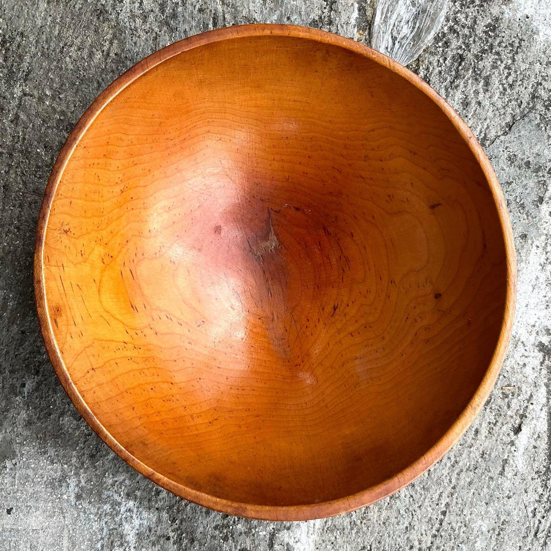 Bois Saladier Vintage Boho en Wood Wood tourné en vente