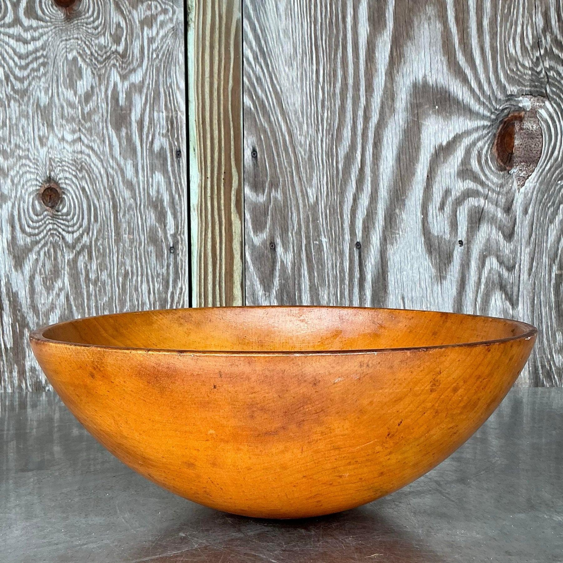Saladier Vintage Boho en Wood Wood tourné en vente 1