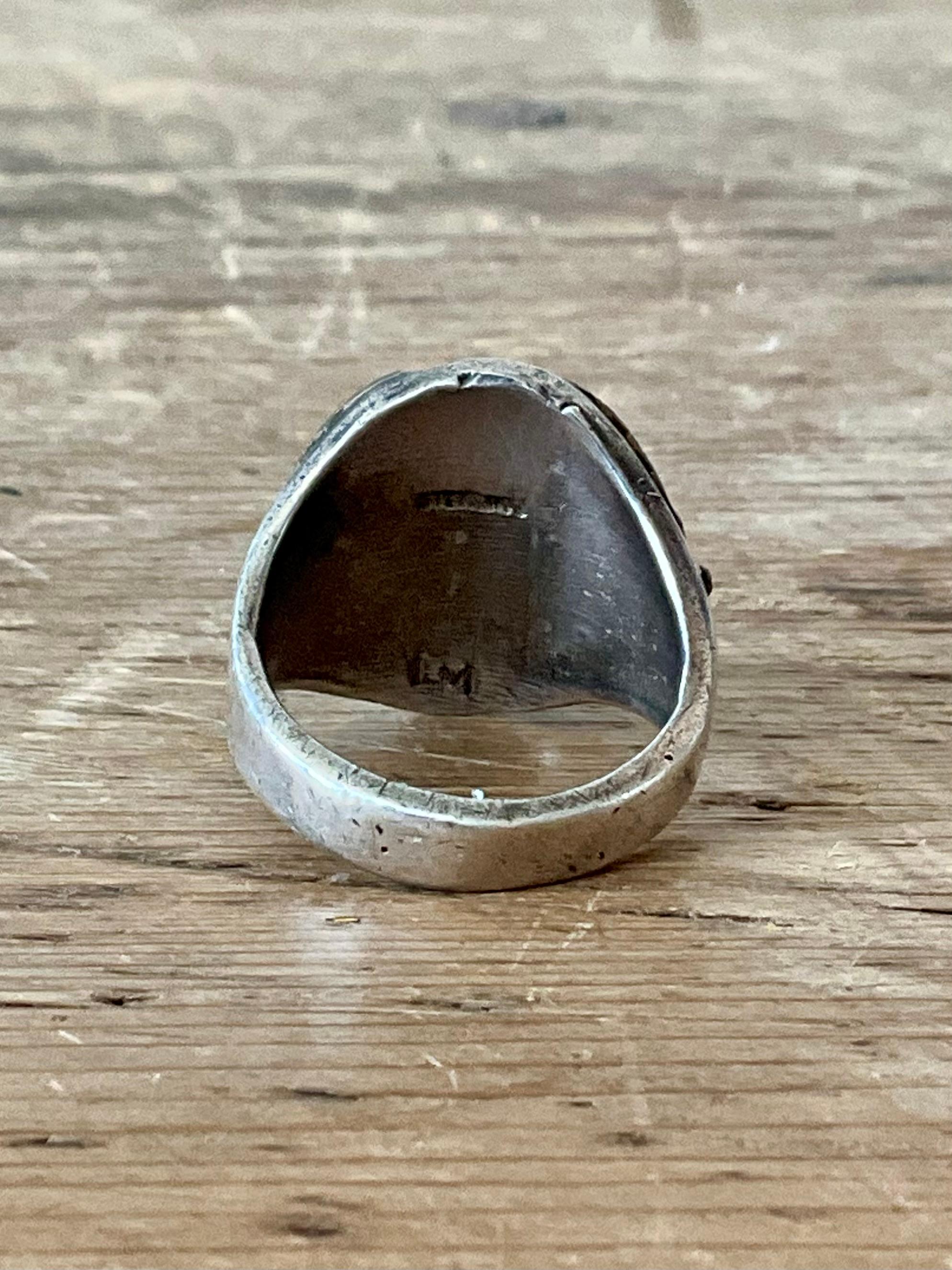 Vintage Boho Türkis Native American Sterling Silber Ring 7,75 im Angebot 5