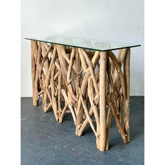 Vintage Boho Twisted Branch Console Table