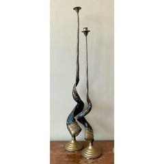 Vintage Boho Twisted Horn Candlesticks - Set of 2