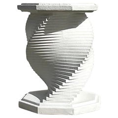 Retro Boho Twisted Plaster Table Pedestal