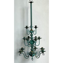 Vintage Boho Verdigris 15 Arm Chandelier