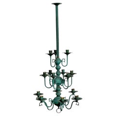 Vintage Boho Verdigris 15 Arm Chandelier