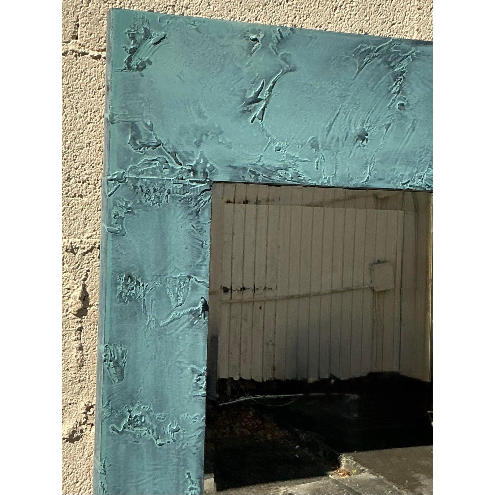 Miroir vintage boho vert-de-gris en vente 3