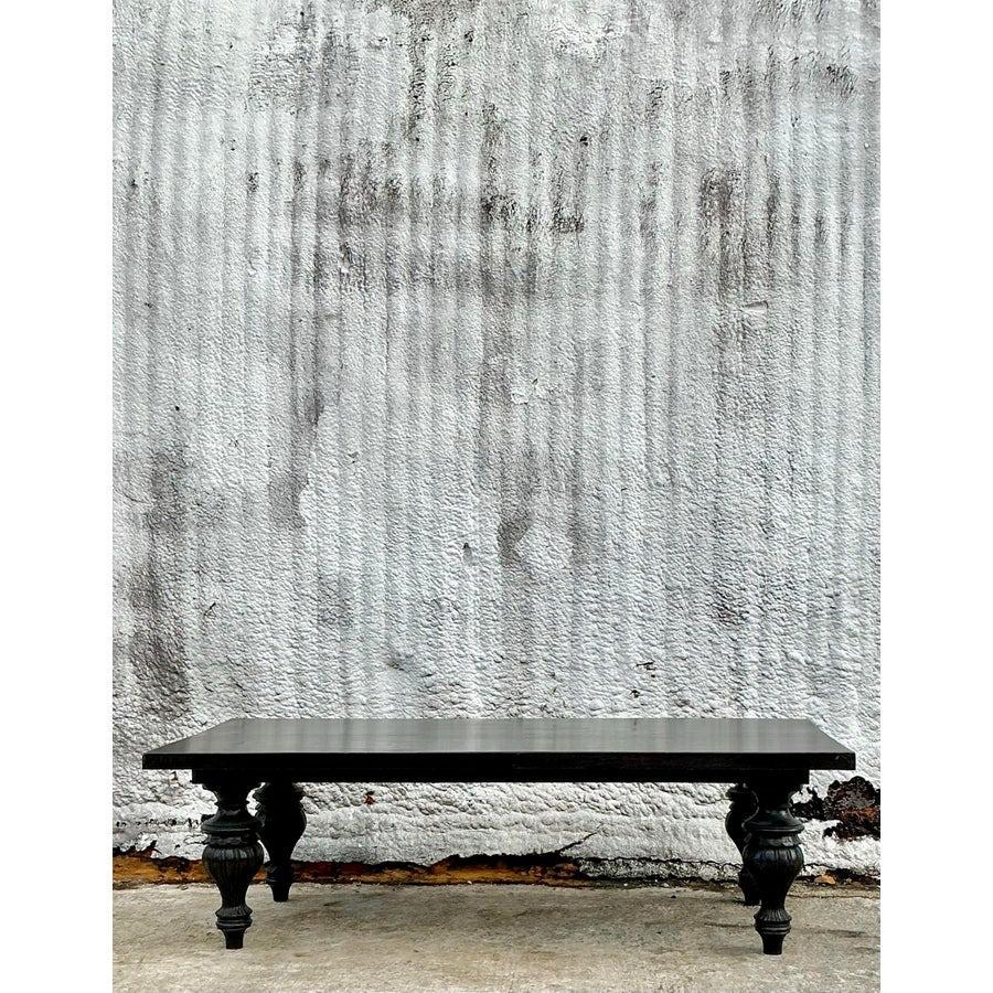 Bois Table basse vintage Boho Walker Zabriskie en bois tourné en vente