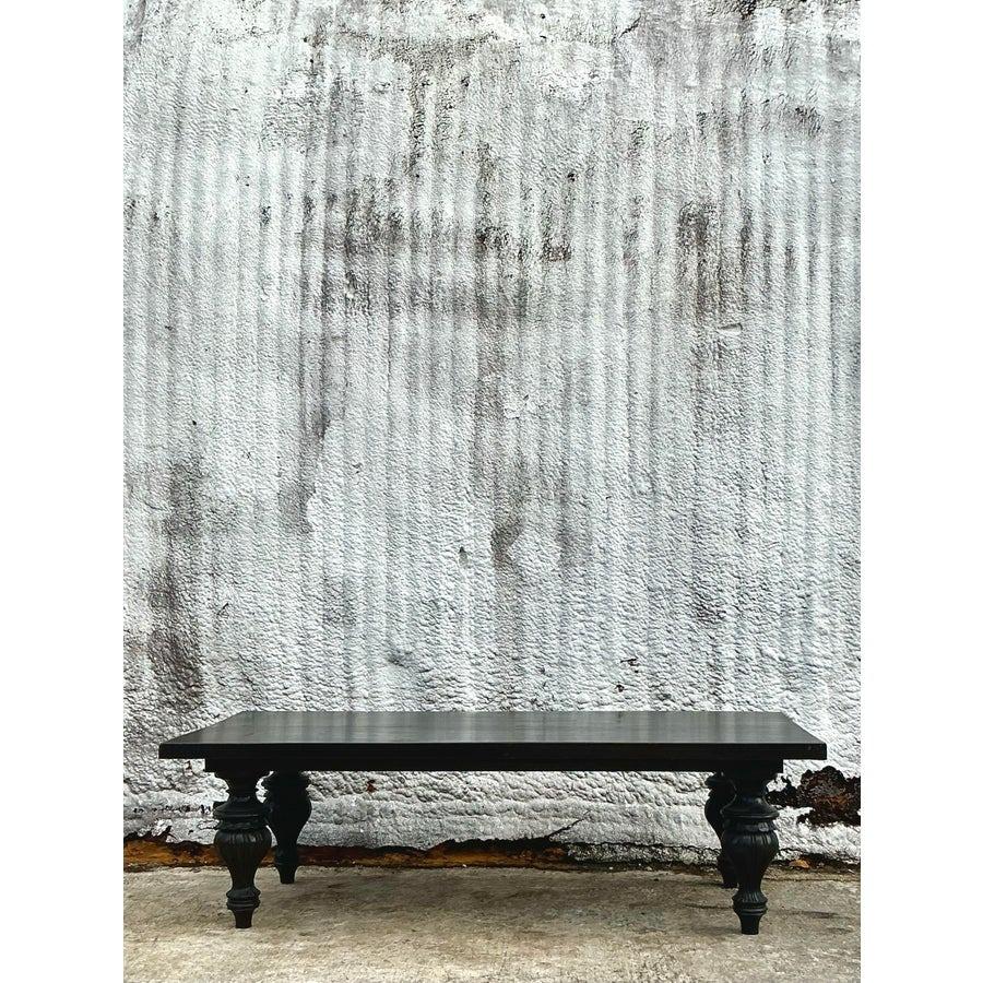 Table basse vintage Boho Walker Zabriskie en bois tourné en vente 1