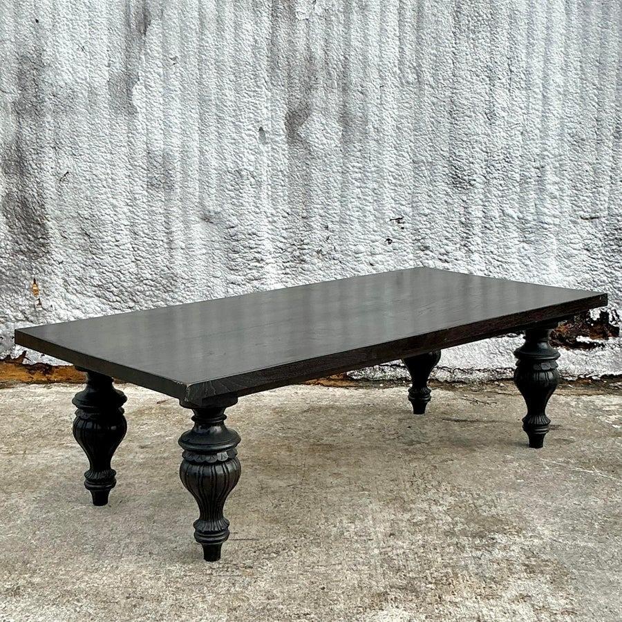 Table basse vintage Boho Walker Zabriskie en bois tourné en vente 2