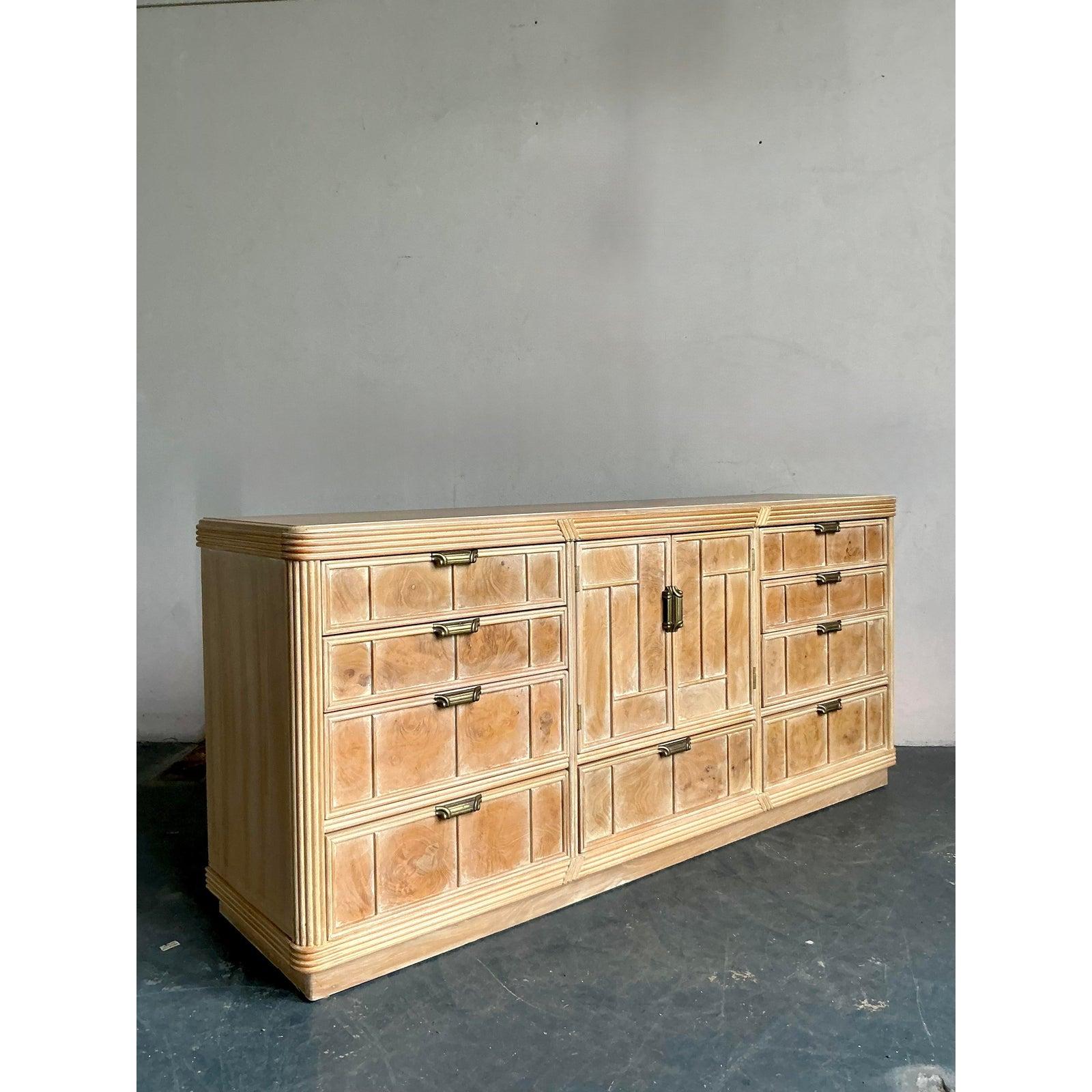 Vintage Boho Gewaschene Wurzelholz Kommode (Moderne der Mitte des Jahrhunderts) im Angebot