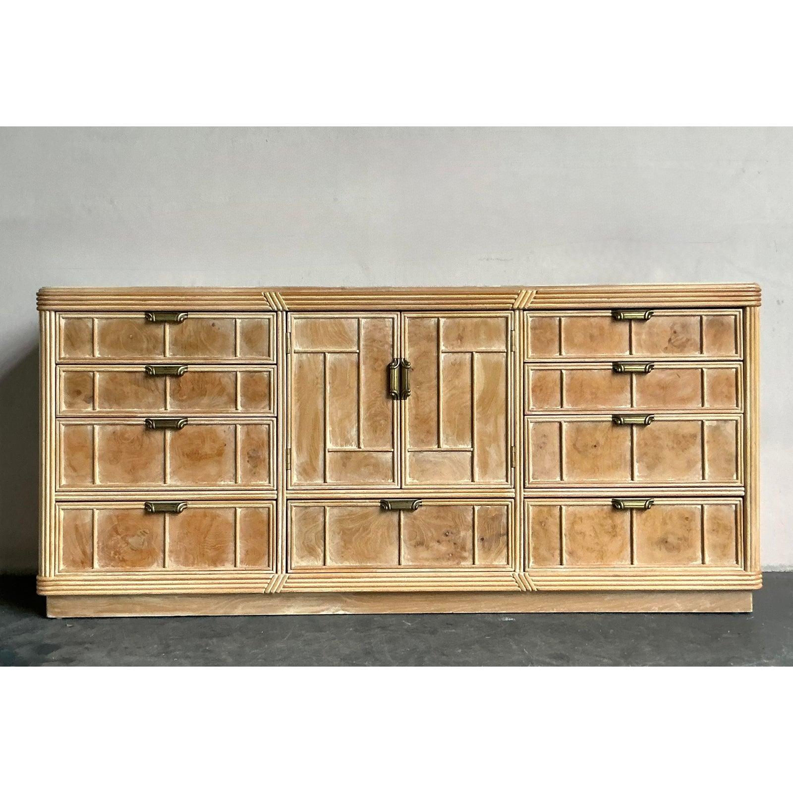 Vintage Boho Gewaschene Wurzelholz Kommode (20. Jahrhundert) im Angebot
