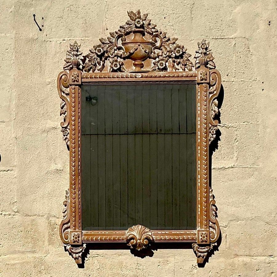 Vintage Boho Washed Pine Swag Mirror Bon état - En vente à west palm beach, FL