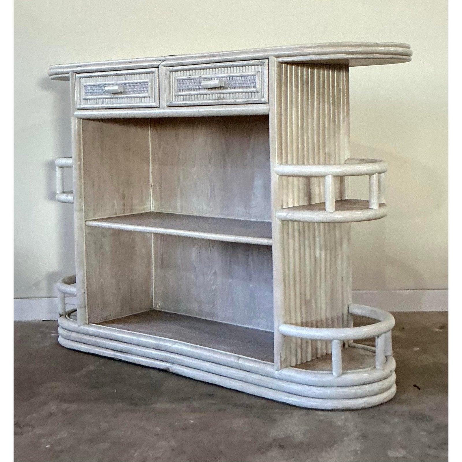 Barra Seca Vintage Boho de Ratán Lavado en Bueno estado para la venta en West Palm Beach, FL