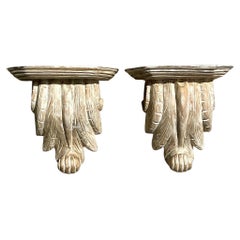 Vintage Boho-Fassungen aus gewaschenem Holz – ein Paar