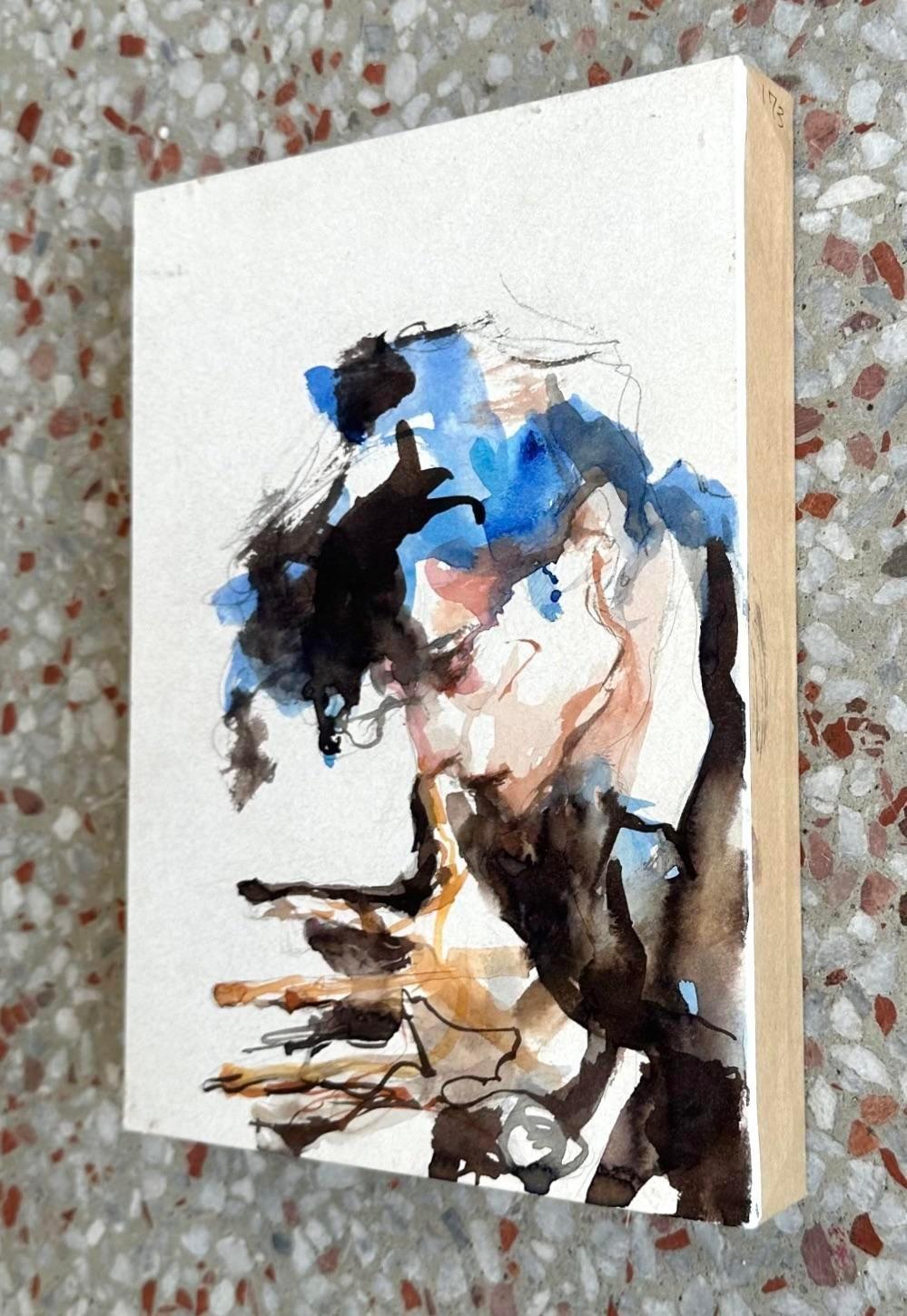 Vintage Boho Aquarell auf Box Mount im Angebot 2