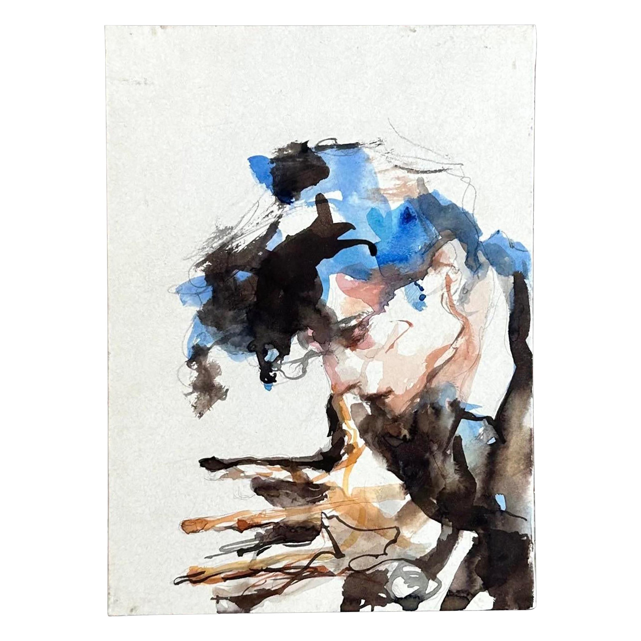 Aquarelle bohème vintage sur support de boîte
