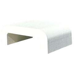 Vintage Boho Waterfall Grasscloth Coffee Table
