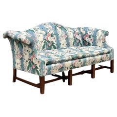 Vintage Boho Waxed Chintz Camelback Sofa