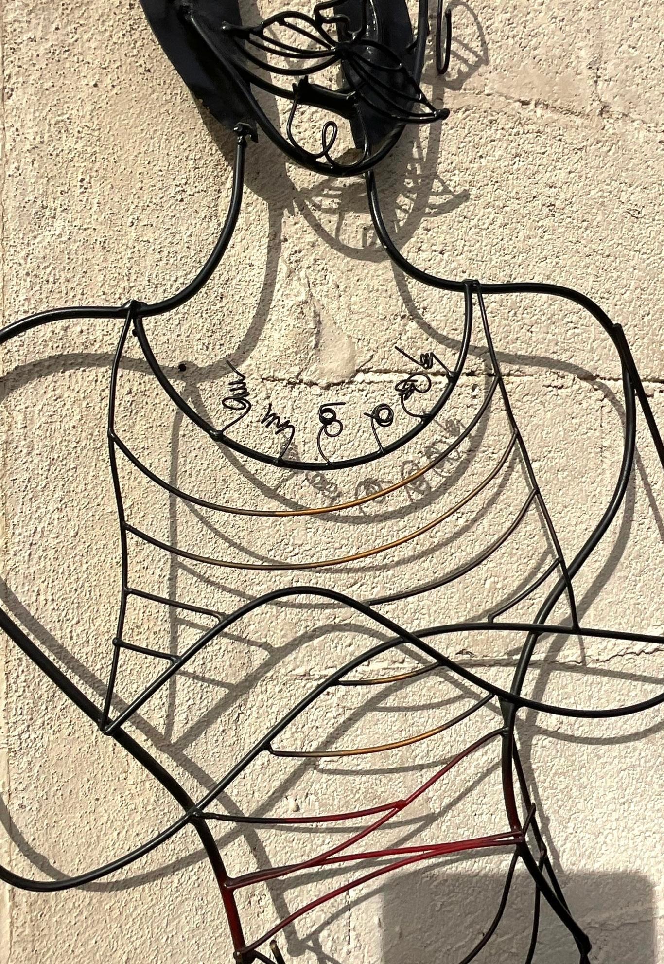 XX secolo Scultura di uomo in filo metallico Vintage By in vendita