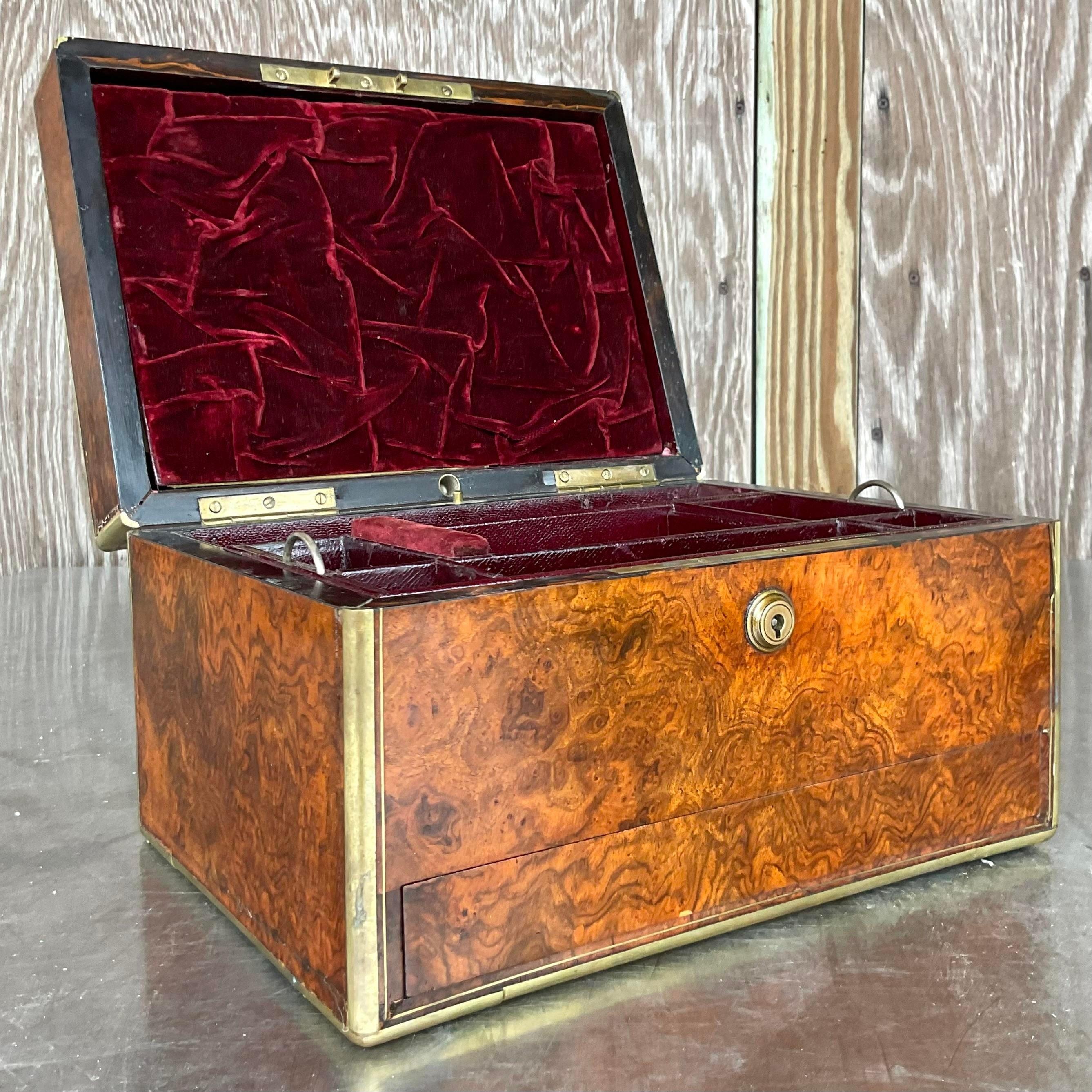 Vintage Boho Wood Love Letter Box For Sale 3