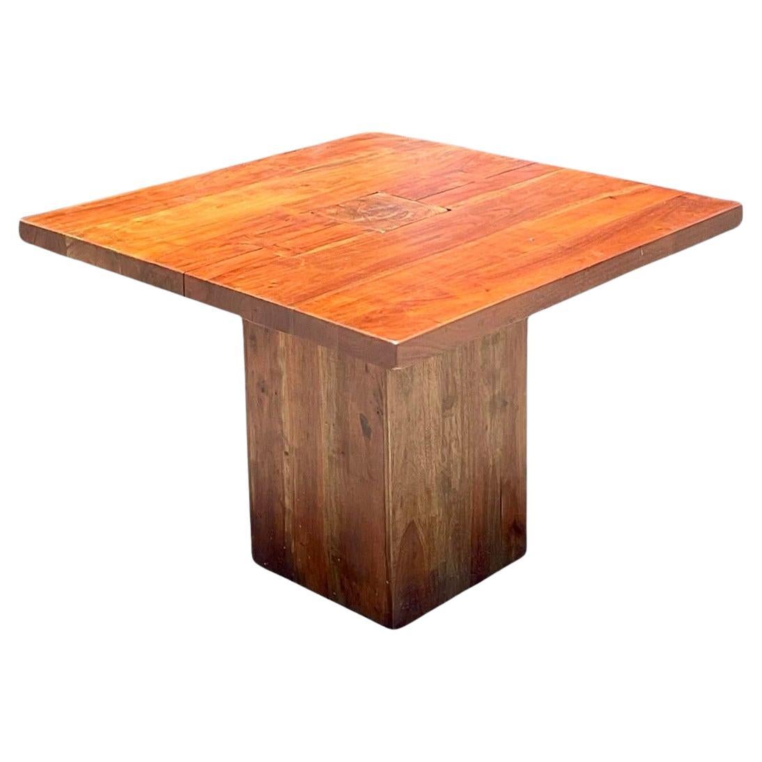 Vintage Boho Wood Plank Game Table