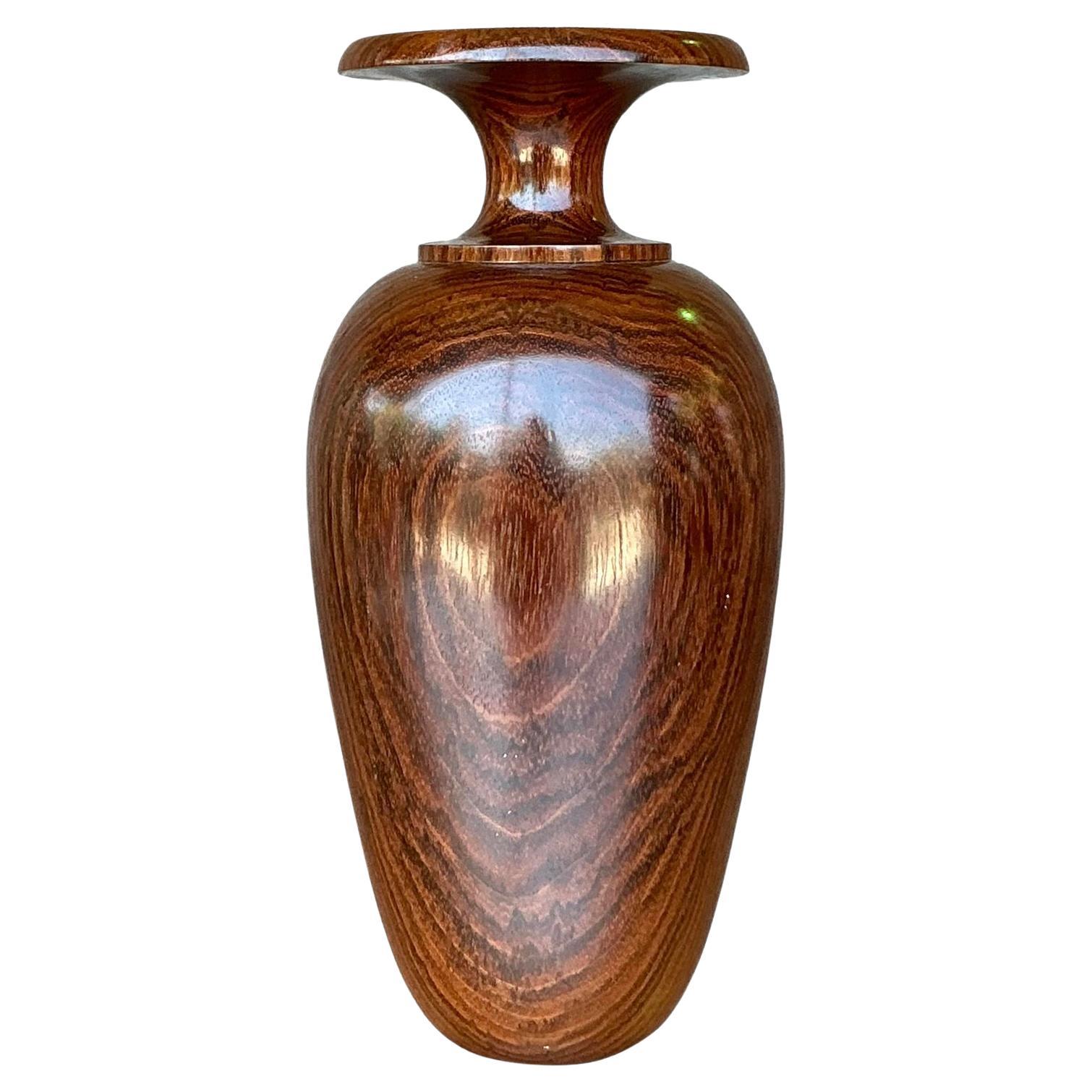 Vintage Boho Wood Turned Vase