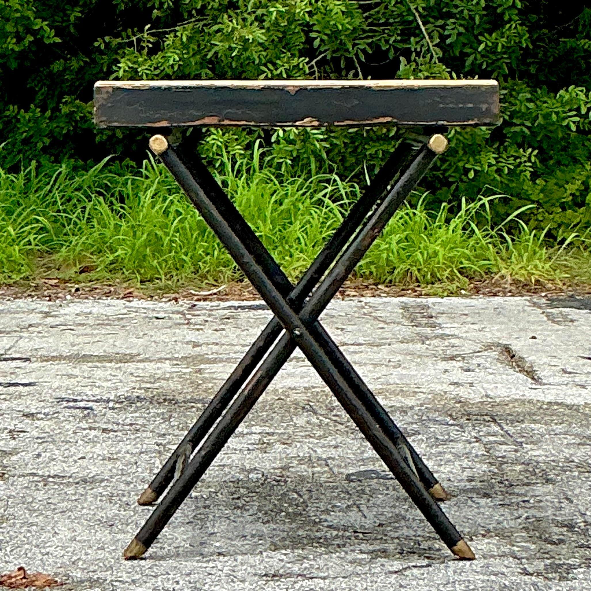 Américain Table à plateau de bar vintage Boho Woodland Furniture en vente