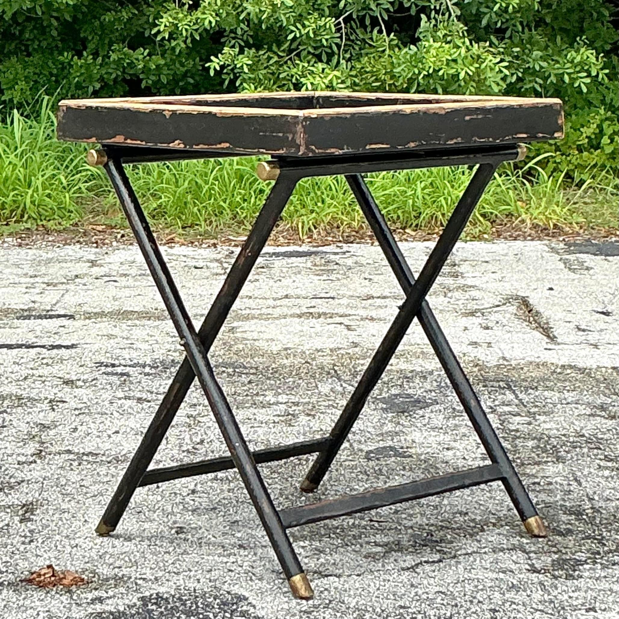 Table à plateau de bar vintage Boho Woodland Furniture Bon état - En vente à west palm beach, FL