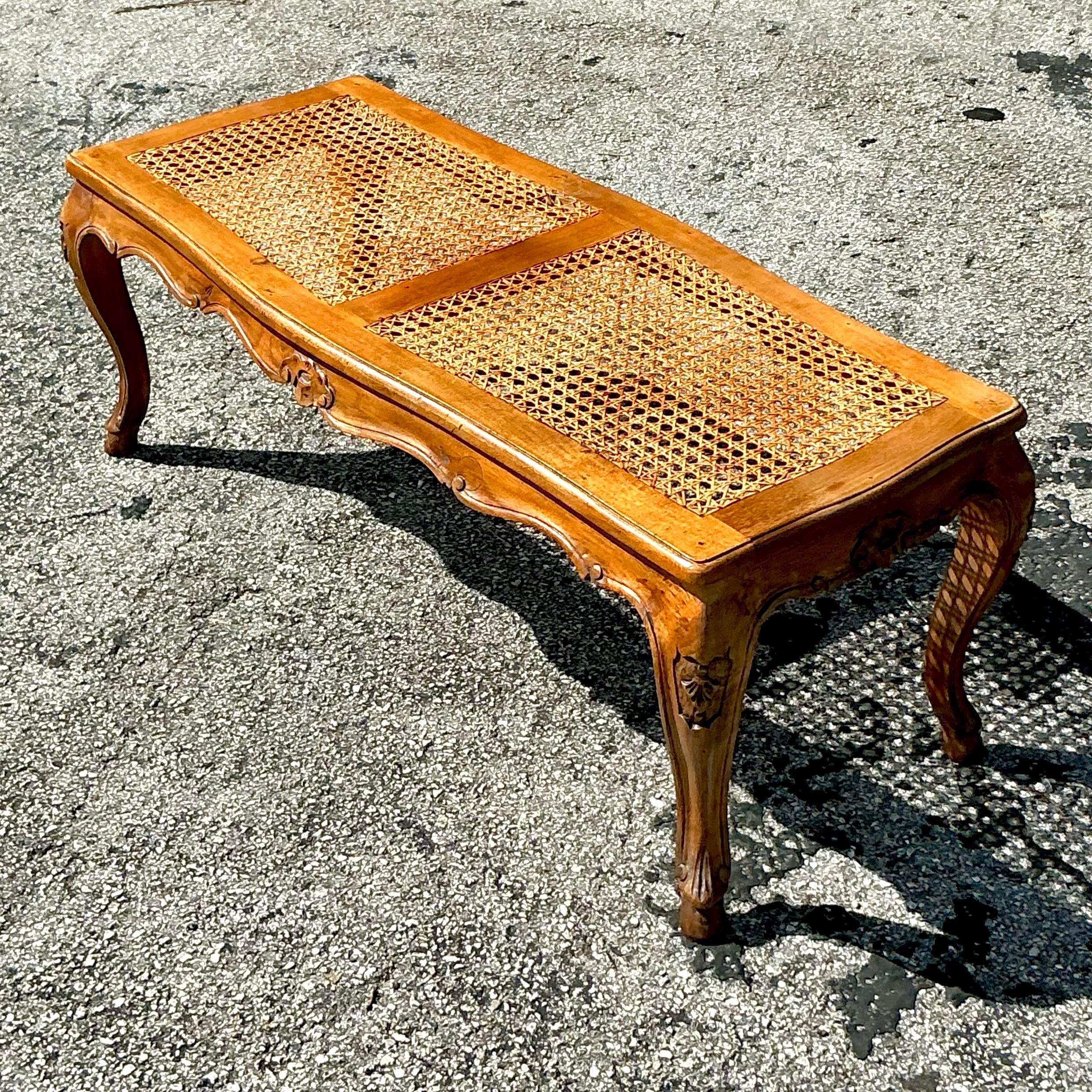 Panchina di canne intrecciate in stile boho vintage In condizioni buone in vendita a west palm beach, FL