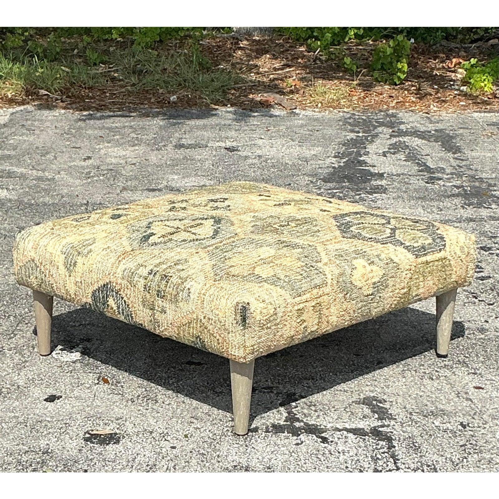 Ottoman vintage Boho tissé style Kilim en vente 5