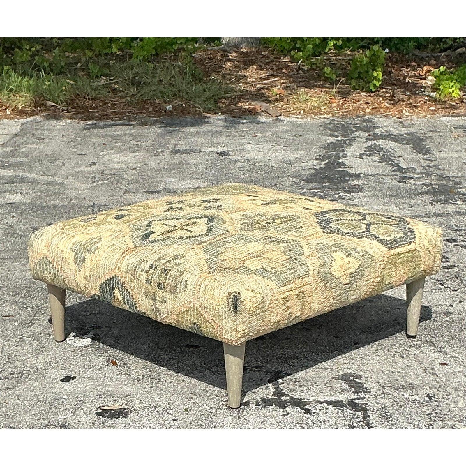 Ottoman vintage Boho tissé style Kilim en vente 6