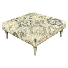 Vintage Boho Woven Kilim Style Ottoman