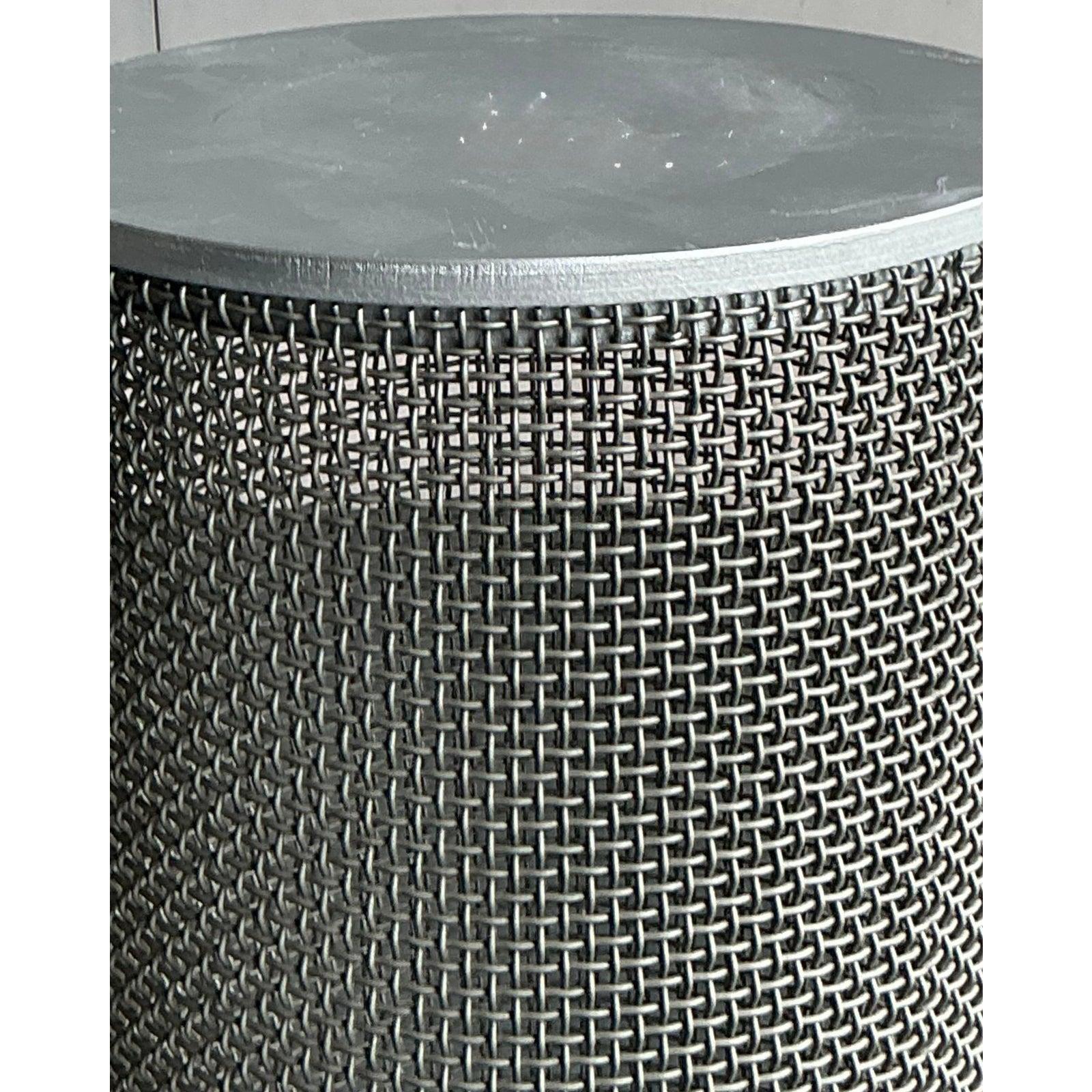 20th Century Vintage Boho Woven Metal Pedestal For Sale